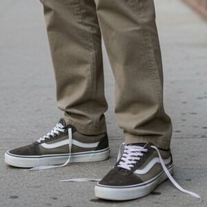 Vans Old Skool UltraCush Mens Low Top Skate Shoes Olive Green Brown Suede 8M